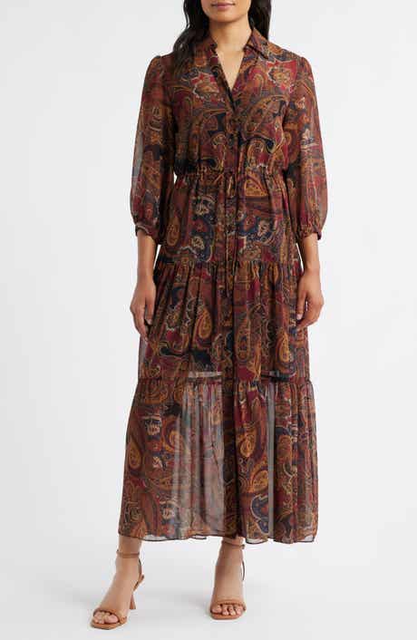 Julia Jordan Paisley Tiered Dress