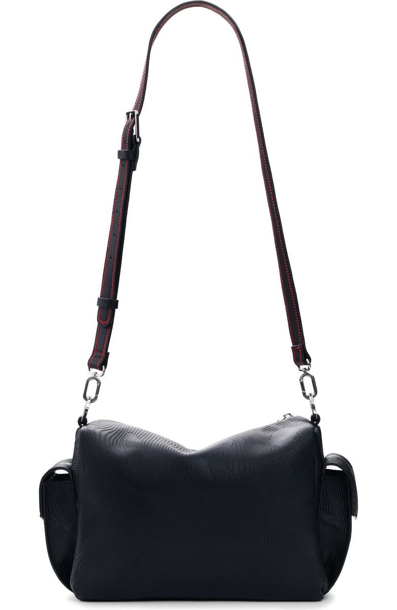 Desigual Floral Embroidered Faux Leather Shoulder Bag, Alternate, color,