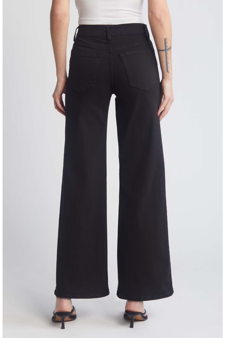 Le Slim Palazzo High Waist Wide Leg Jeans, Alternate, color, BLACK