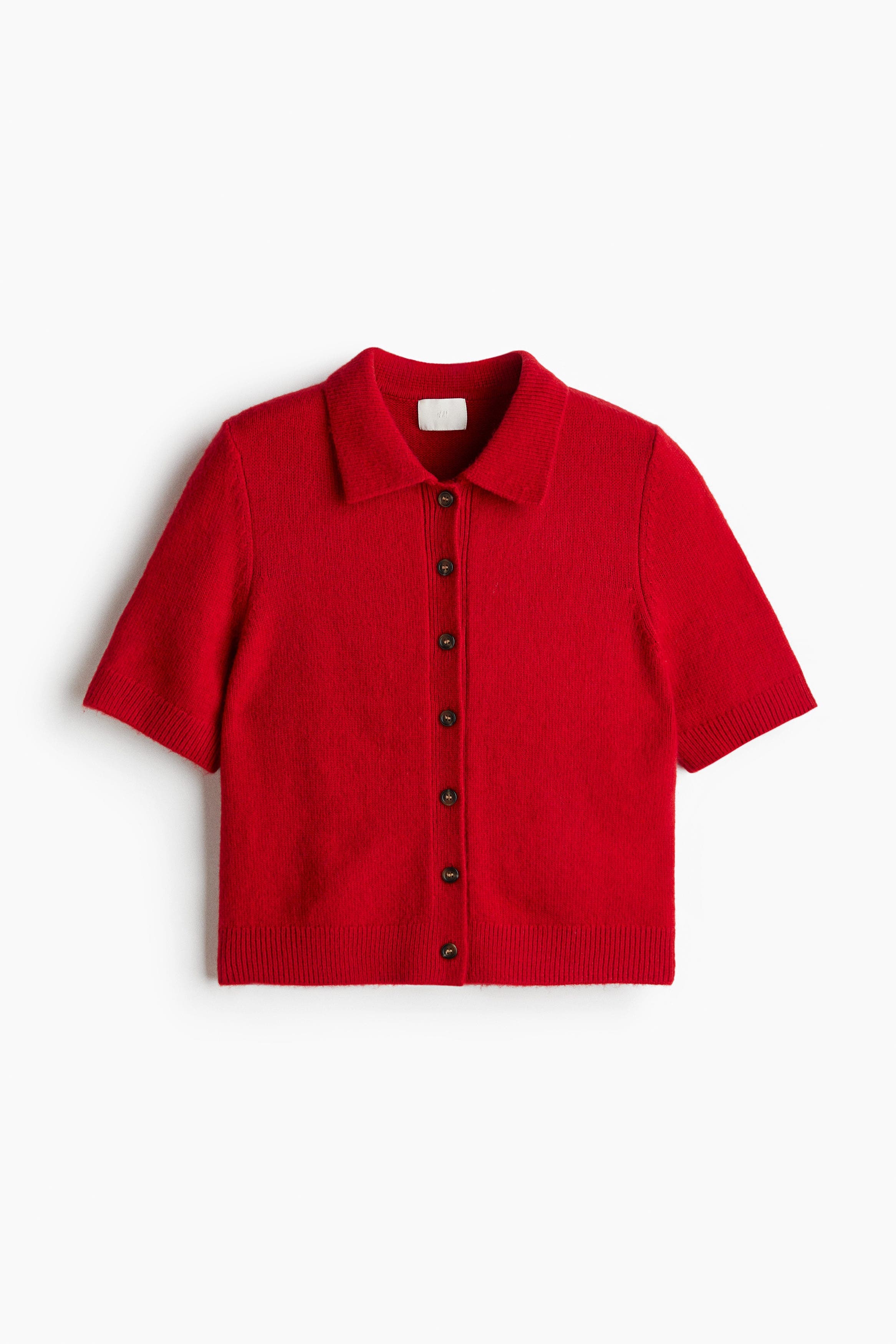 Short-sleeved Collared Cardigan - image 3