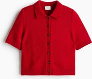 H&M Short-sleeved Collared Cardigan
