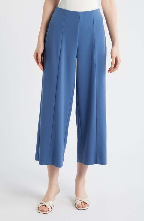 Center Seam Crop Wide Leg Pants (Regular & Petite)