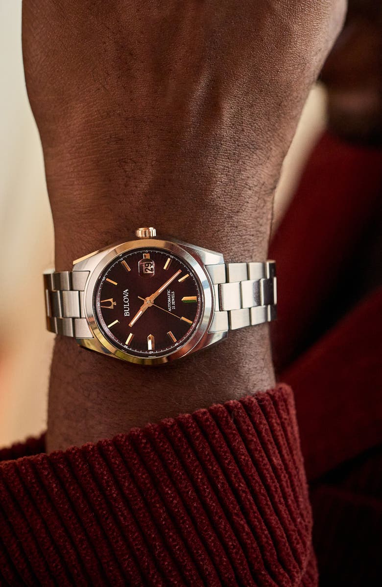 BULOVA Surveyor Bracelet Watch, 39mm, Alternate, color, Silver-Tone