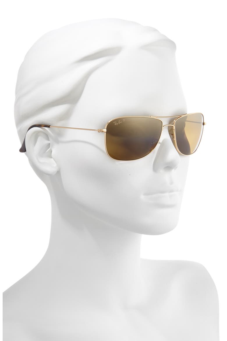 Tech 59mm Polarized Sunglasses, Alternate, color, GOLD GRADIENT MIRROR