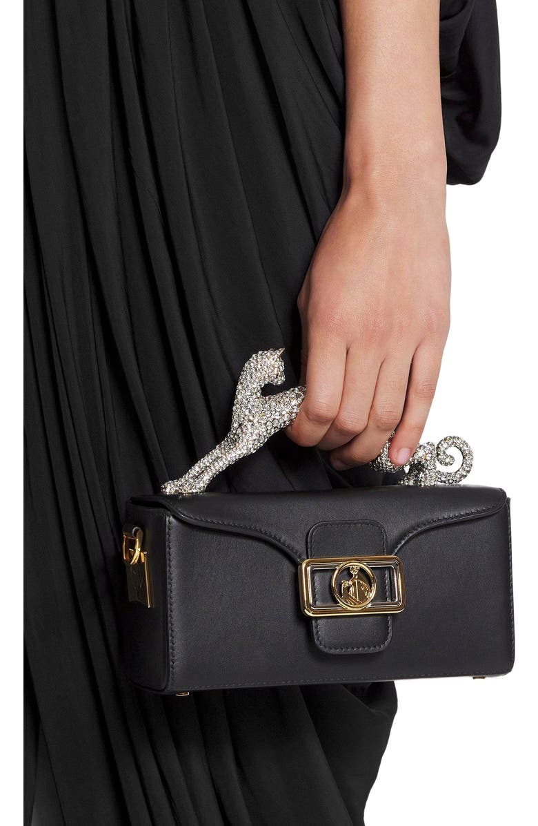 Lanvin Nano Pencil Cat Leather And Rhinestone Bag, Alternate, color,