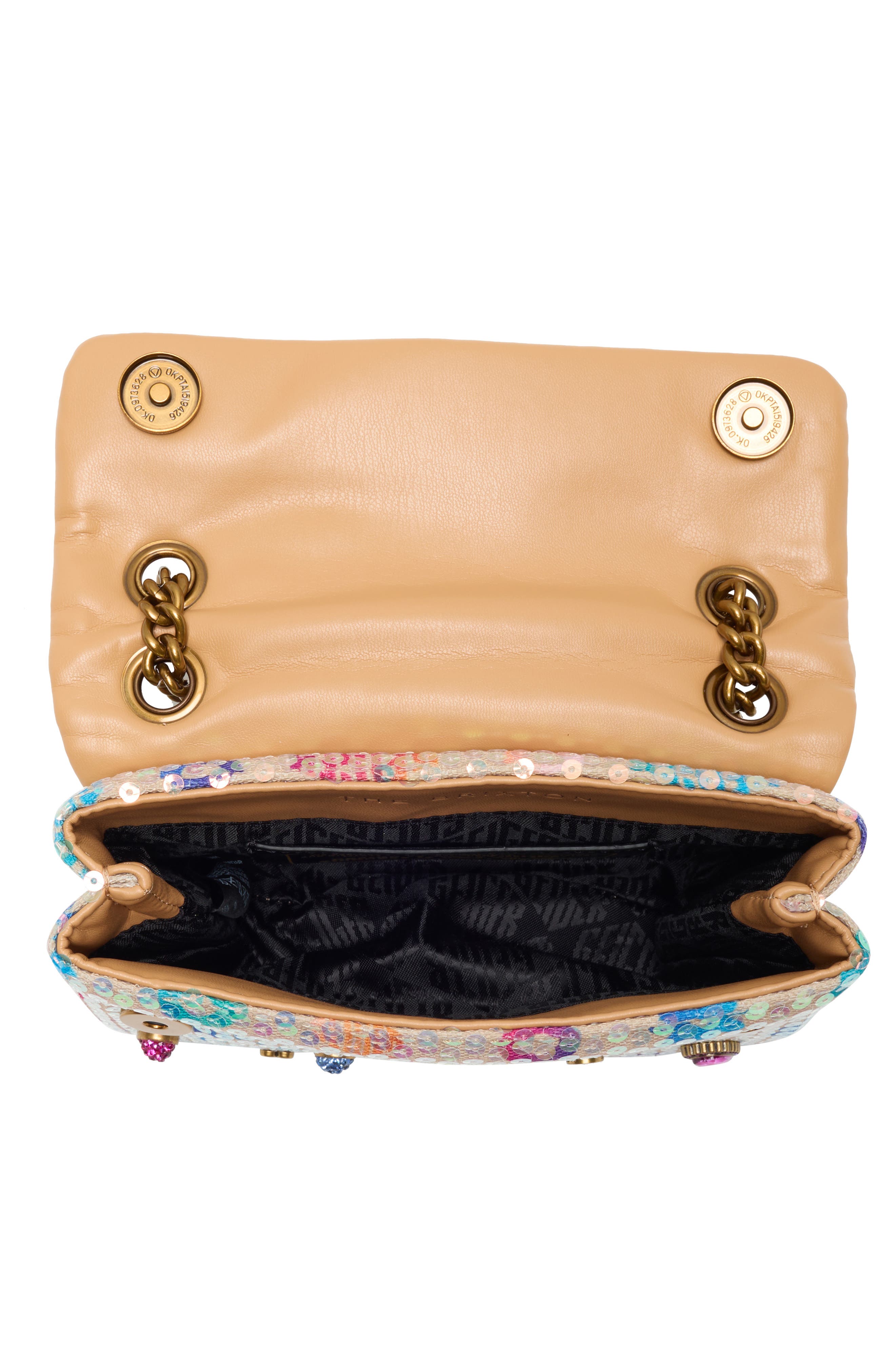 Mini Brixton Crystal & Sequin Crossbody Bag, Alternate, color, LIGHT PINK MULTI