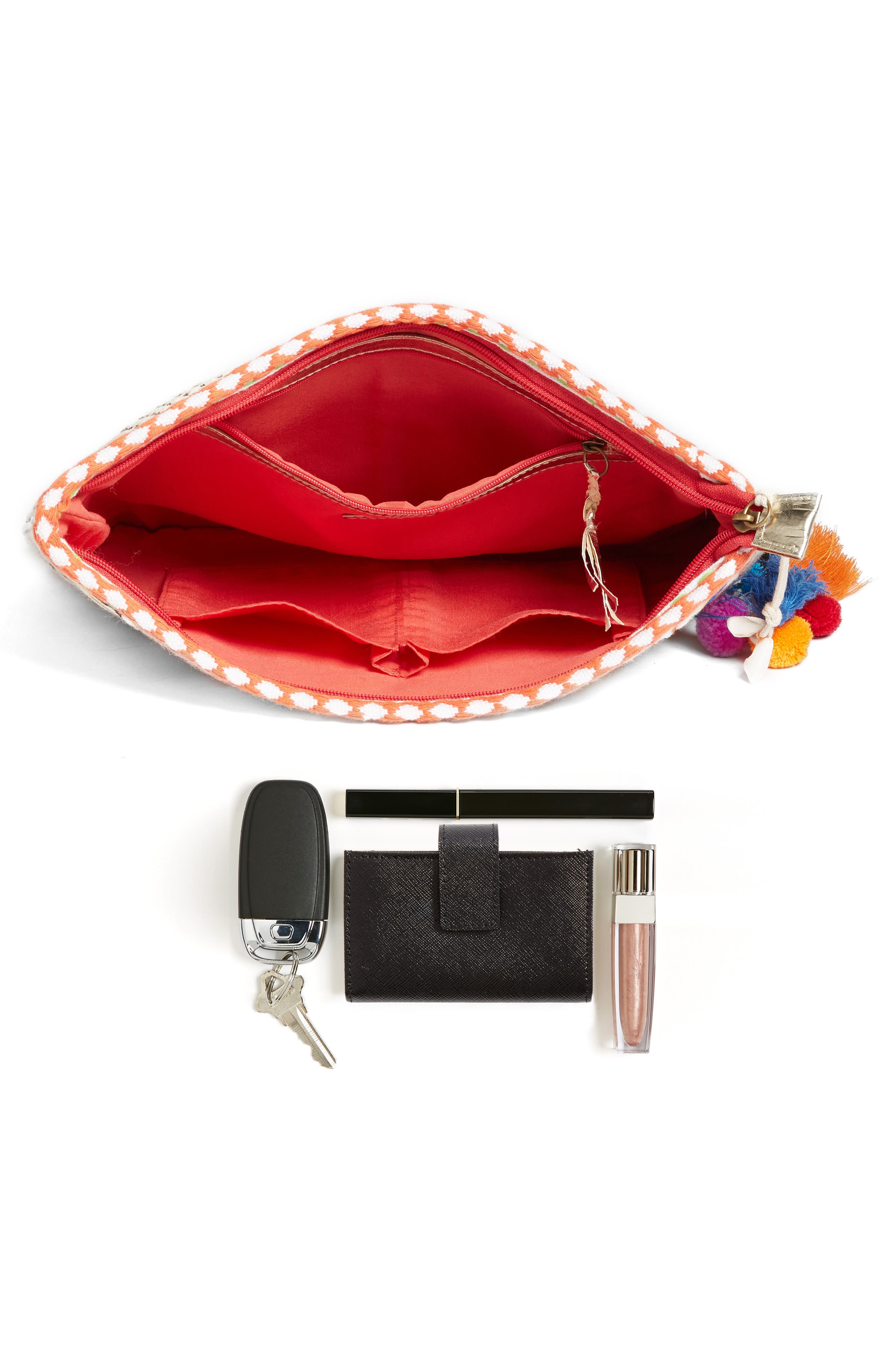 STEVEN by Steve Madden Embroidered Animal Clutch, Alternate, color, 