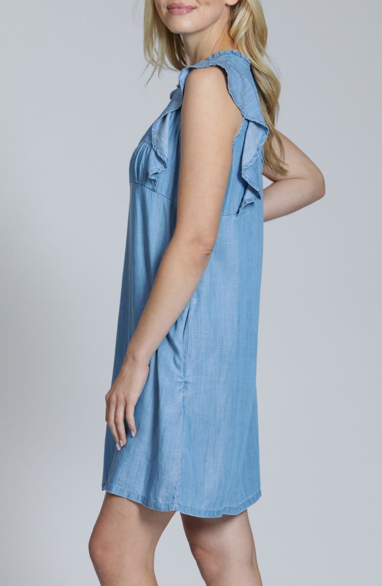 APNY Flutter Sleeve Shirt Dress, Alternate, color, Light Indigo