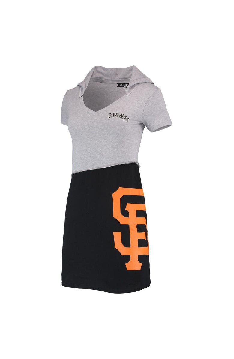 REFRIED APPAREL Women's Refried Apparel Heathered Gray/Black San Francisco Giants Hoodie Dress, Alternate, color, Gray