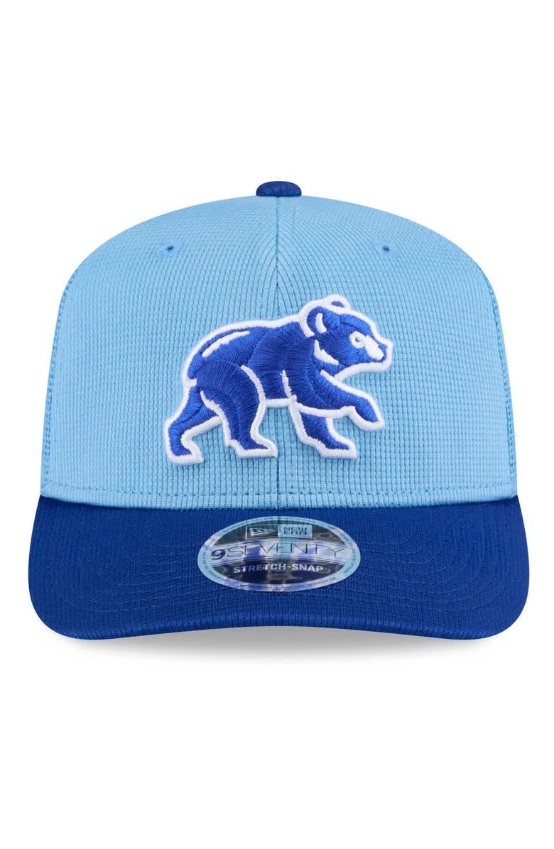 New Era Men's New Era  Light Blue/Royal Chicago Cubs 2025 Spring Training 9SEVENTY Stretch-Snap Trucker Hat, Alternate, color, 