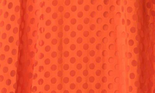 Akris Punto Polka Dot Organzino Belted Shirt Dress In Orange
