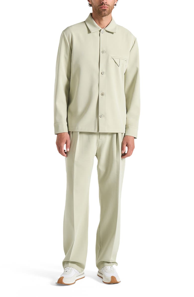 Manière De Voir Leo Hatched Tailored Overshirt, Alternate, color, Sage