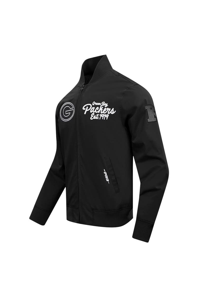 Men's Pro Standard Black Green Bay Packers Paint The City Twill Full-Zip Jacket, Alternate, color, Black