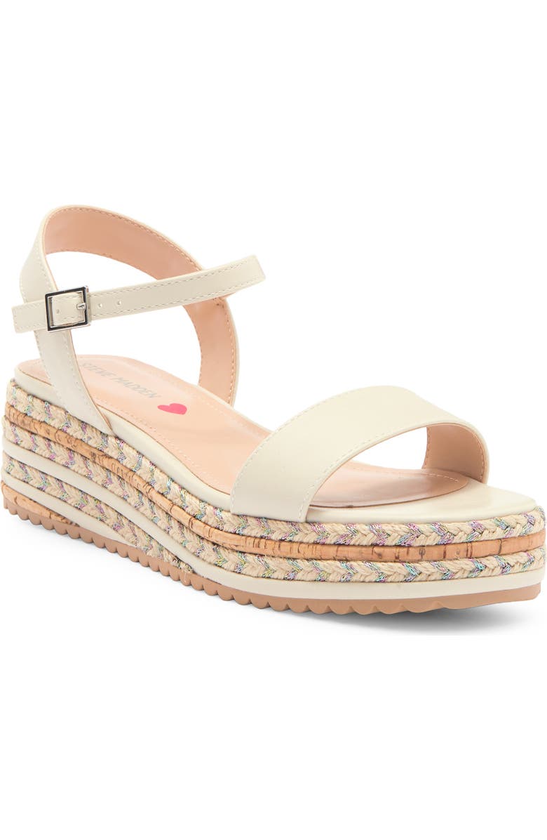 Steve Madden Kids' Berry Espadrille Wedge Sandal, Main, color, Bone