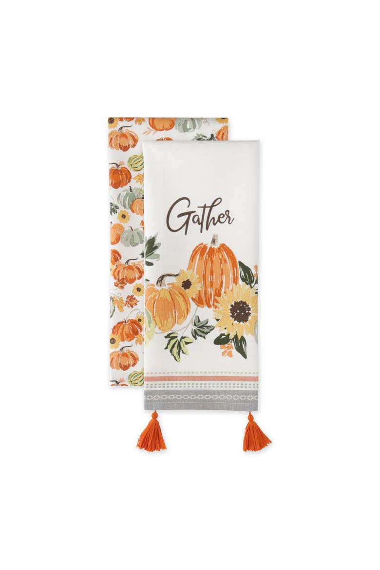 Gather Fall Squash Assorted Printed Dishtowel Set/2, Alternate, color, Gather