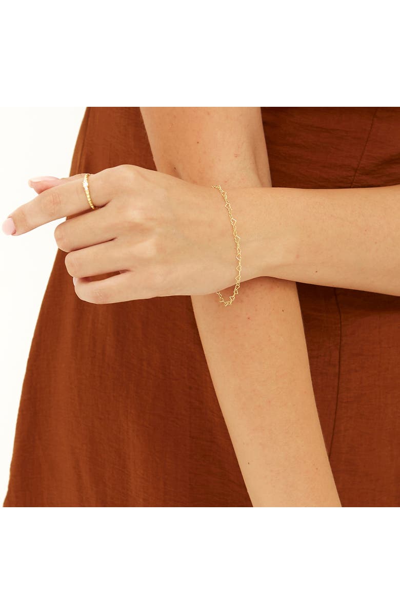 Spero London Love Heart Sterling Silver Chain Bracelet, Alternate, color, Gold