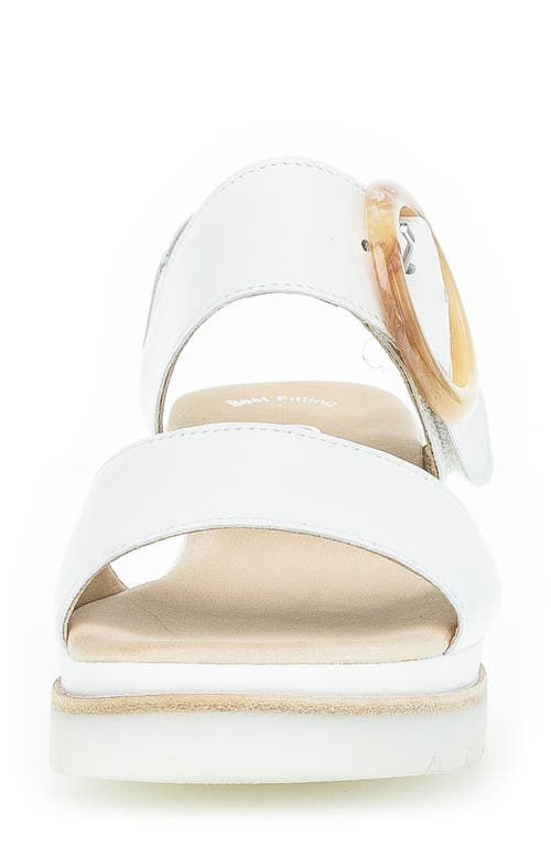 Gabor Strappy Wedge Sandal In White