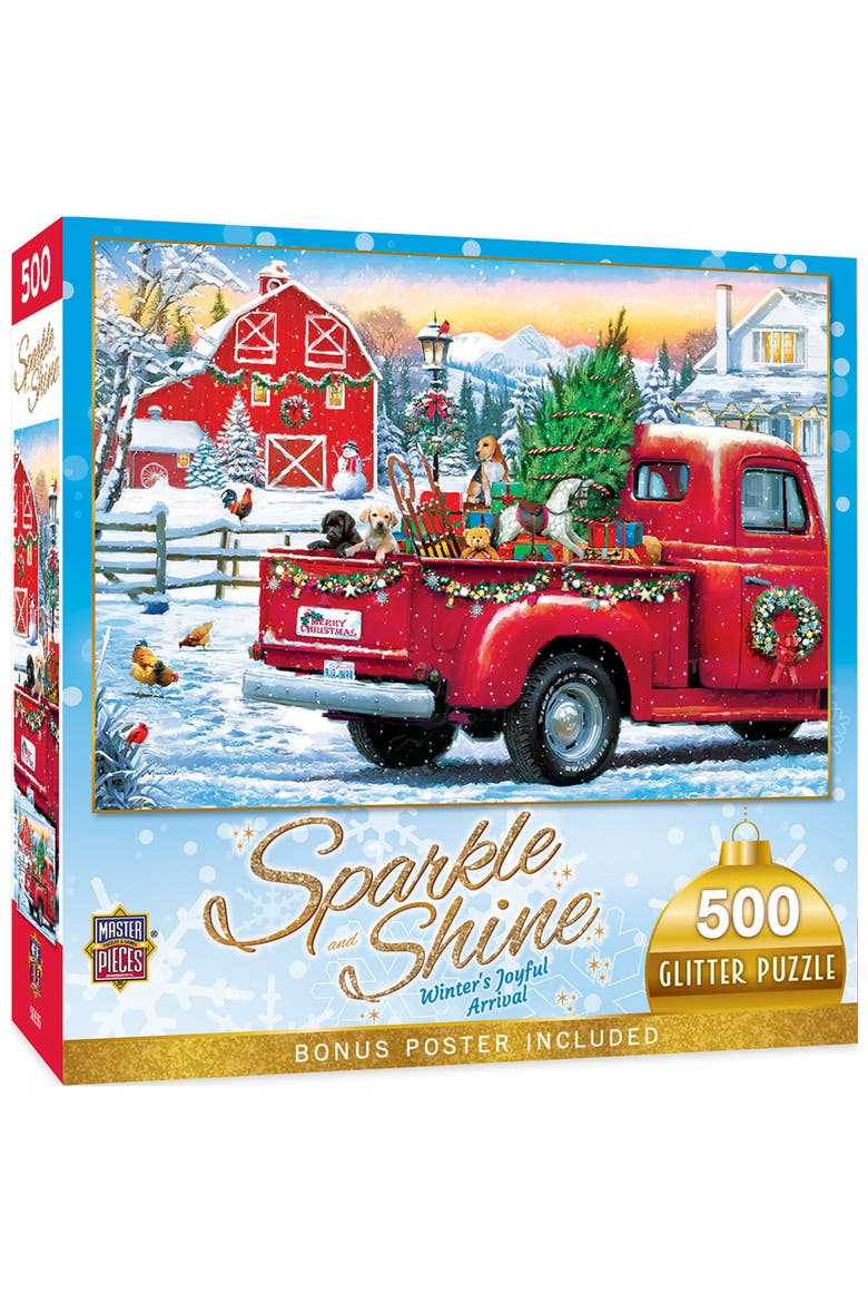 Winter's Arrival 500pc Glitter Puzzle, Main, color, Multicolor