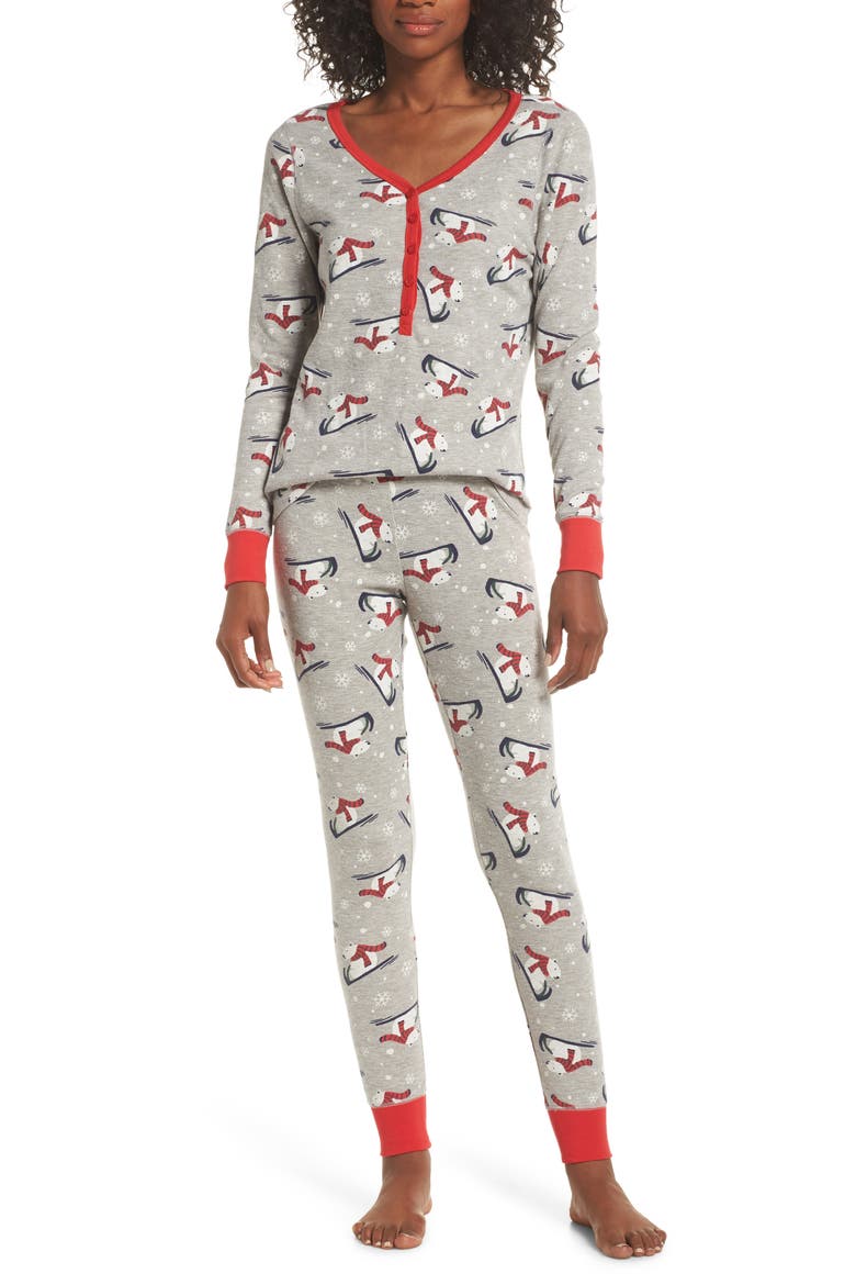 Lingerie Sleepyhead Thermal Pajamas, Main, color, GREY PEARL HEATHER POLAR BEAR