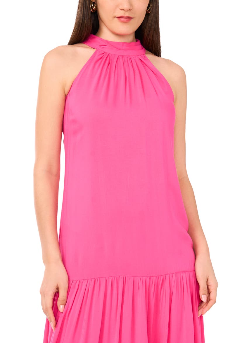 Tiered Midi Dress, Alternate, color, HOT PINK