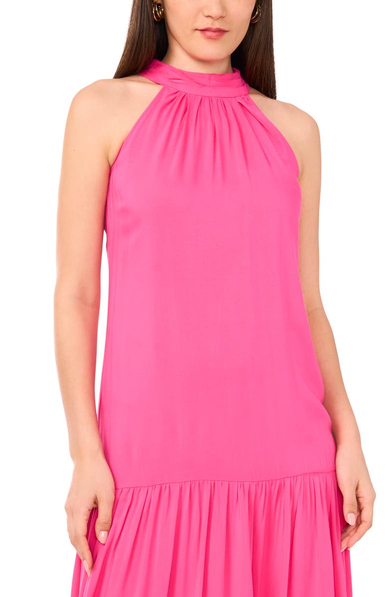 Vince Camuto Tiered Midi Dress, Alternate, color, Hot Pink