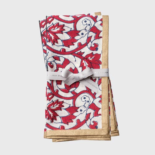 Joanna Buchanan Joyful Block Print Napkin, Set Of Two