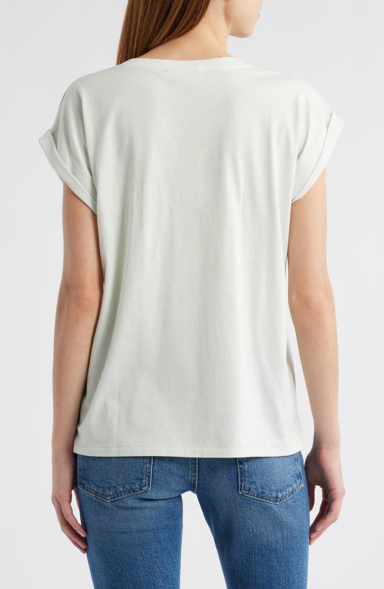 FRAME Easy Cotton V-Neck T-Shirt, Alternate, color, Soft Mint