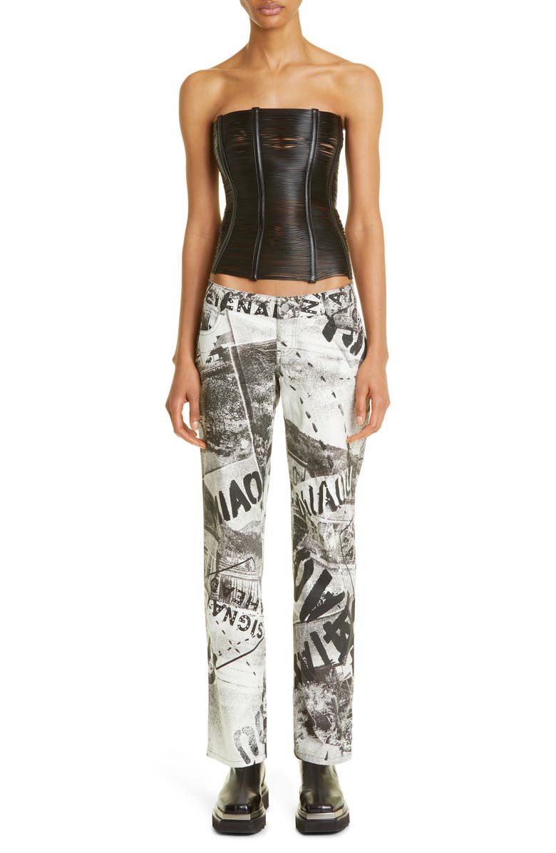 Miaou Flux Faux Leather Corset Top, Alternate, color,