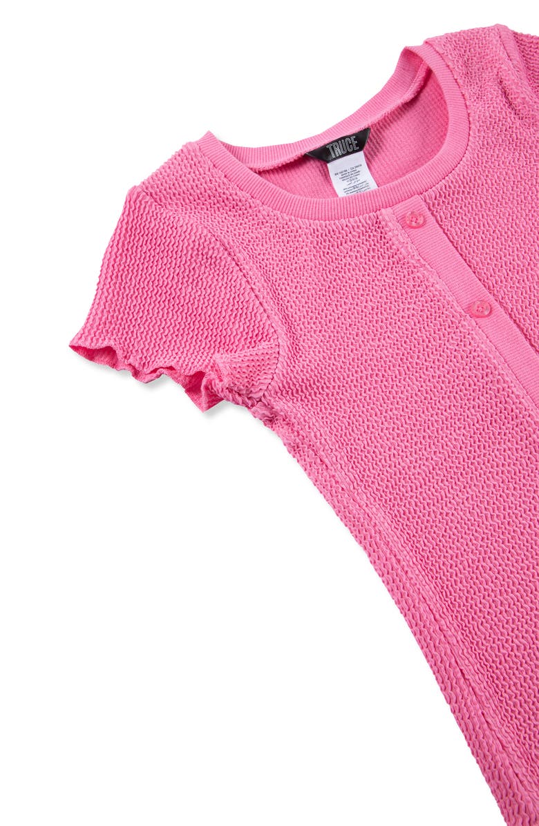 Truce Kids' Textured Button Accent Top, Alternate, color, Pink