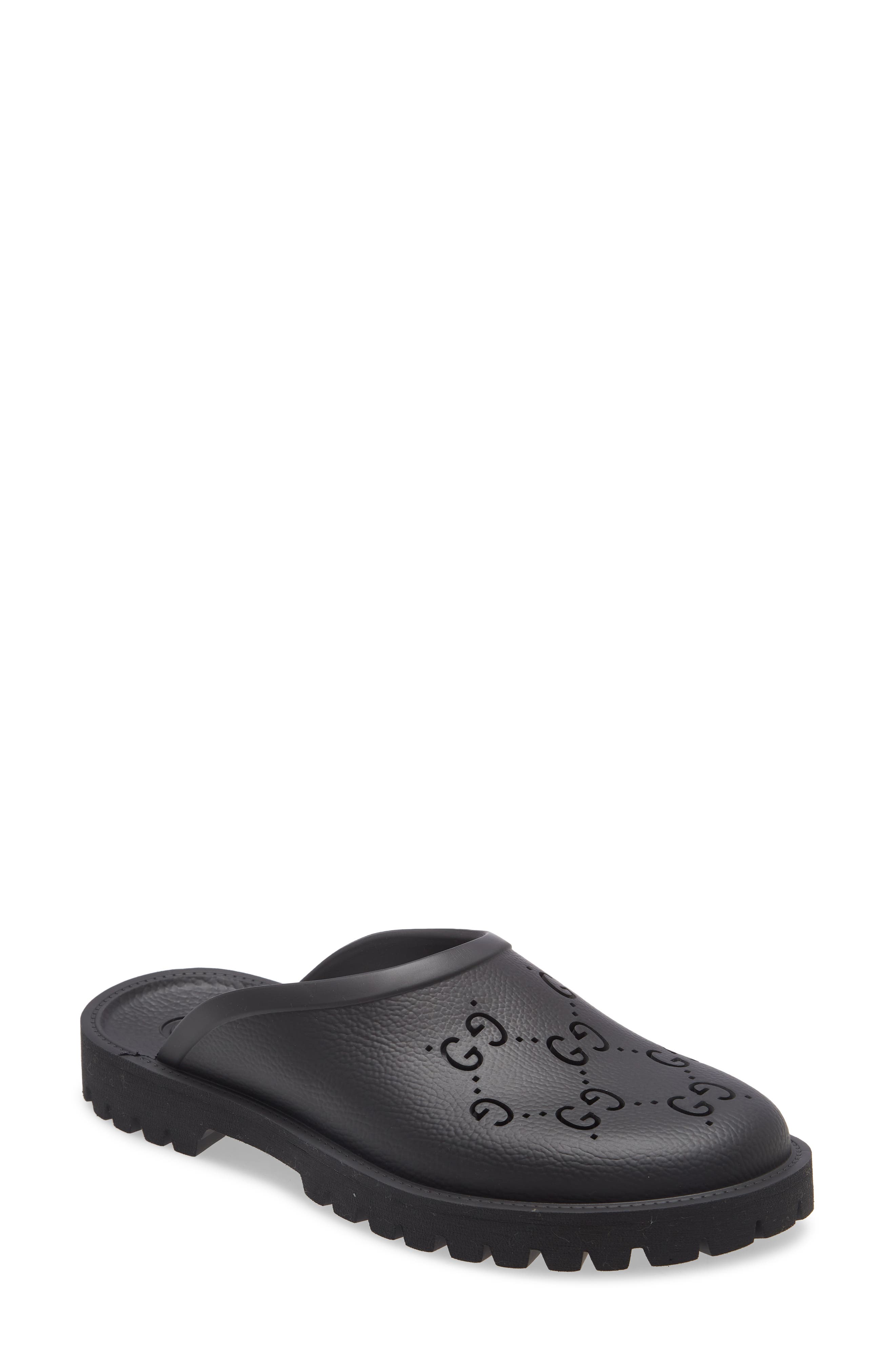Elea GG Perforated Mule, Main, color, BLACK