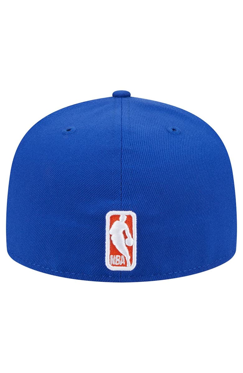 New Era Men's New Era Blue New York Knicks Sport Night Script Sided 59FIFTY Fitted Hat, Alternate, color, 