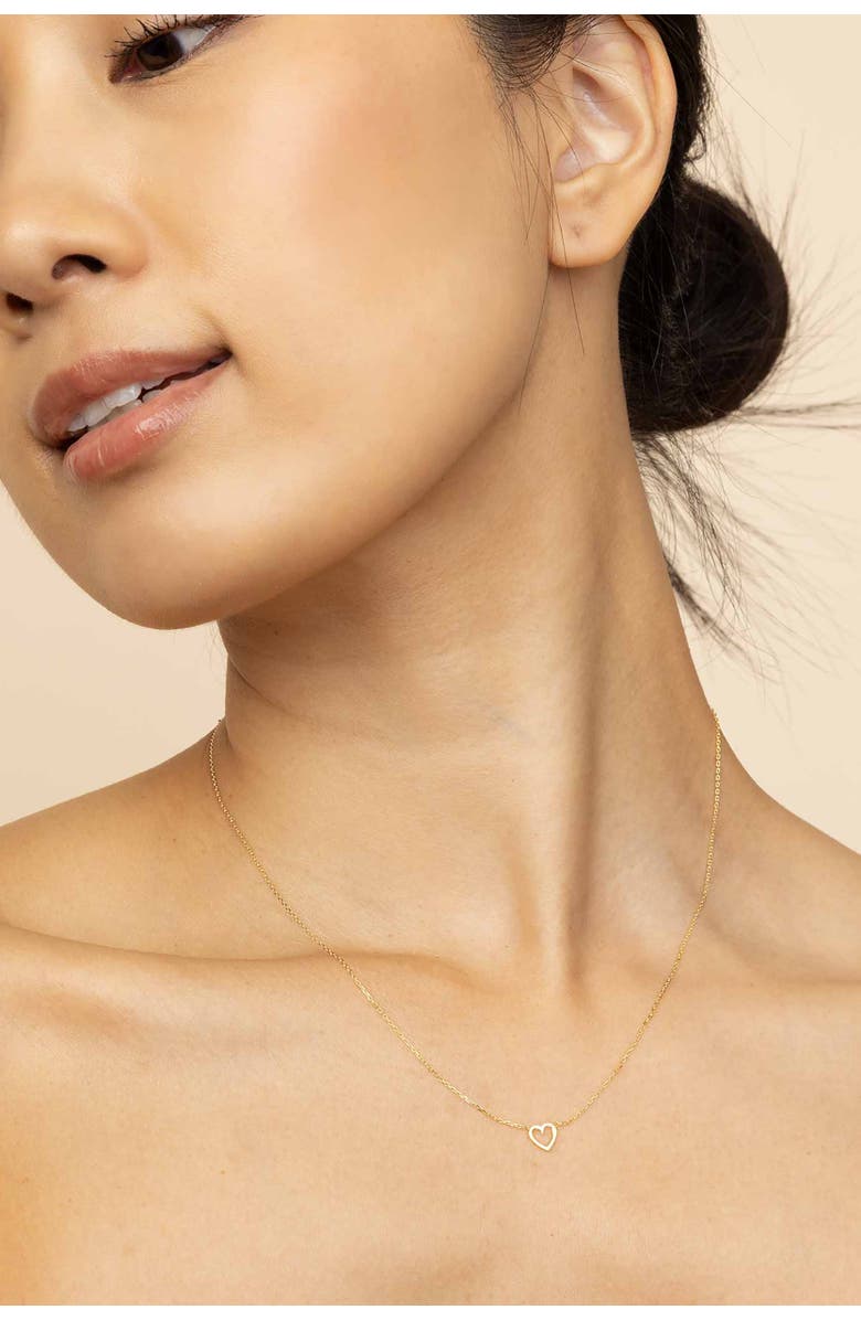 Oradina 14K Yellow Gold Open Your Heart Pendant Necklace, Alternate, color, Yellow Gold