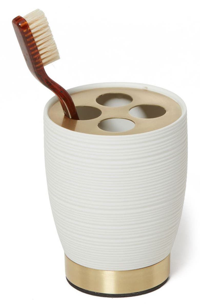 ROSELLI TRADING COMPANY Texture Toothbrush Holder, Alternate, color, White