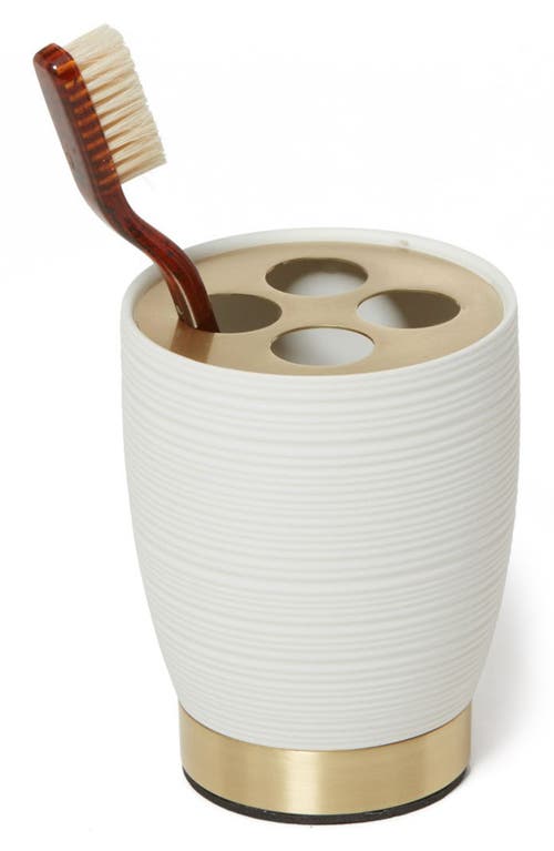 Roselli Trading Company Texture Toothbrush Holder In White