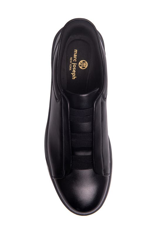 Marc Joseph New York Allen Street Hands Free Technology Lightweight Leather Sneaker, Alternate, color, Black Napa Leather/Black Sole