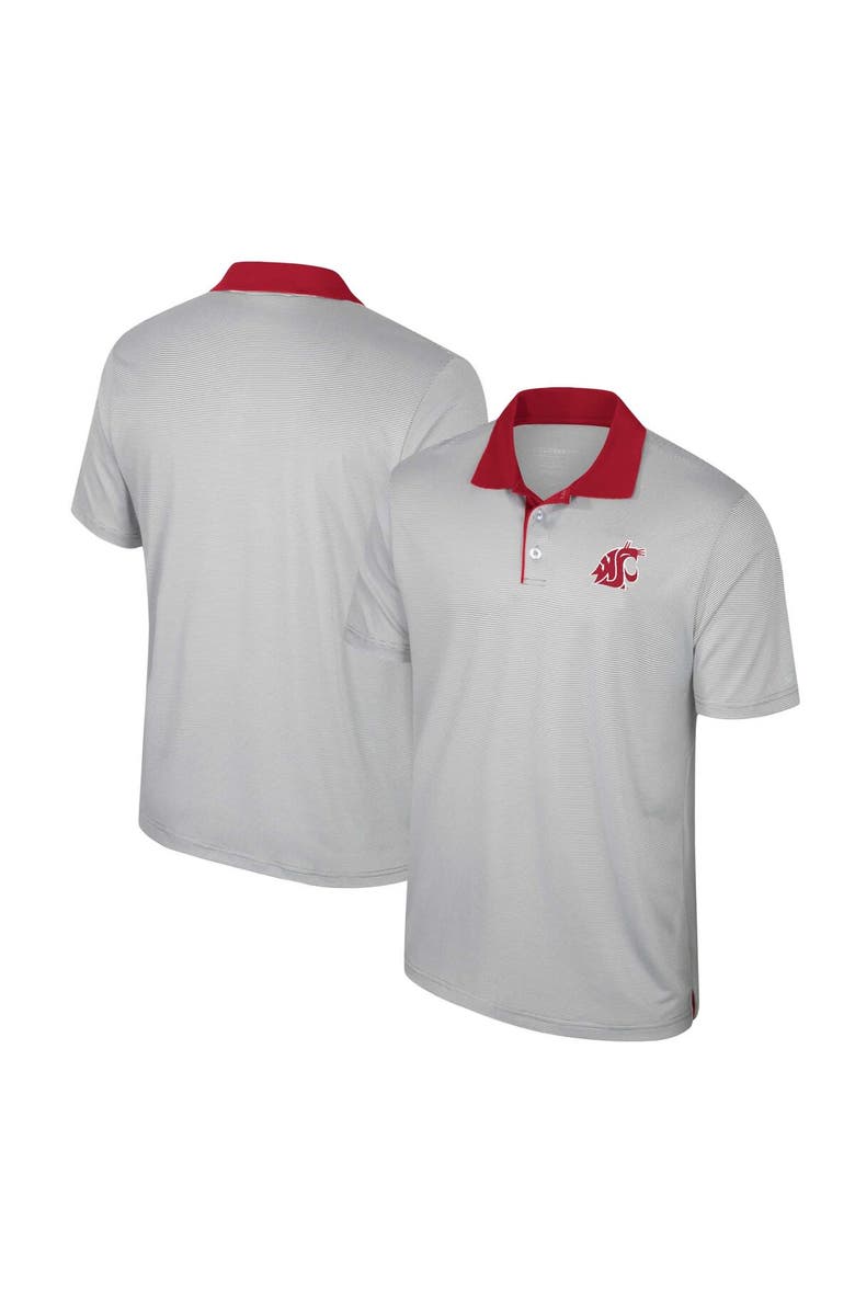 COLOSSEUM Men's Colosseum Gray Washington State Cougars Tuck Striped Polo, Main, color, Gray