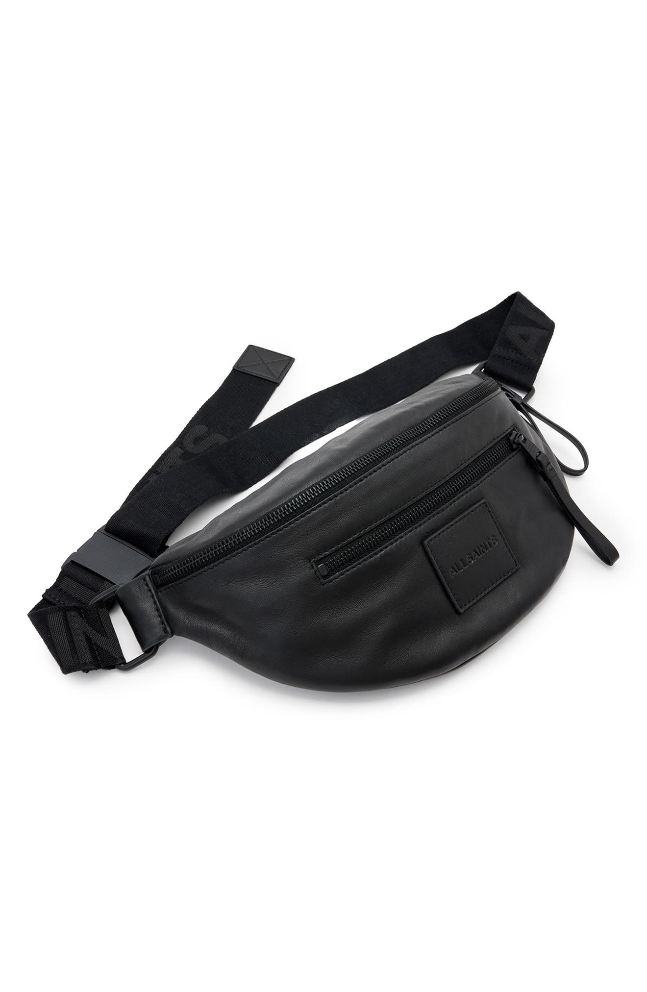 AllSaints Itoko Lambskin Leather Bum Bag, Alternate, color, 