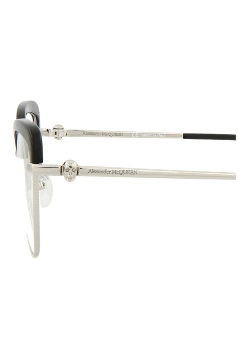 55mm Cat Eye Fashion Optical Glasses, Alternate, color, SILVER SILVER TRANSPARENT