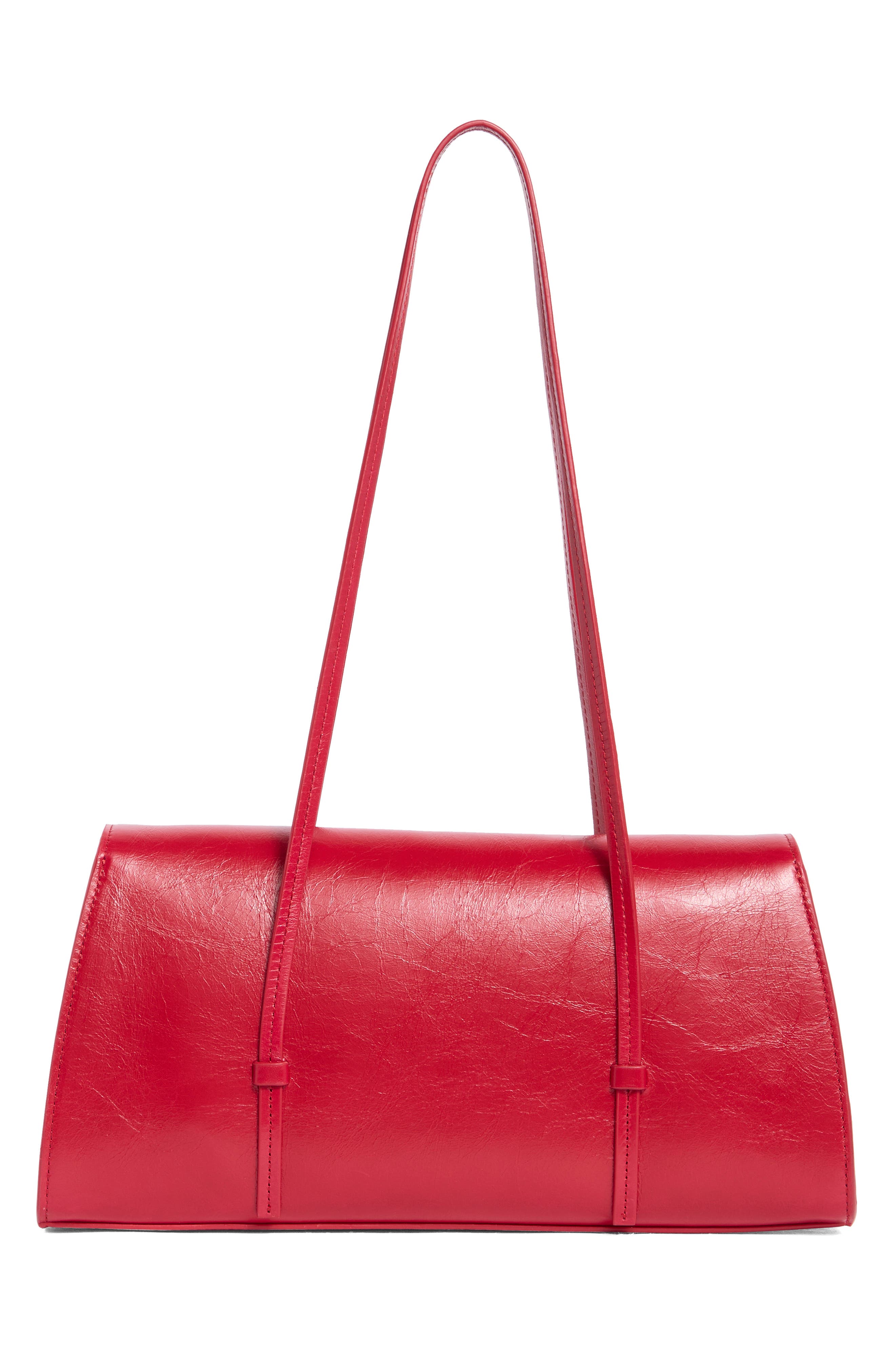 Reformation Elena Leather Shoulder Bag, Alternate, color, Poppy Leather