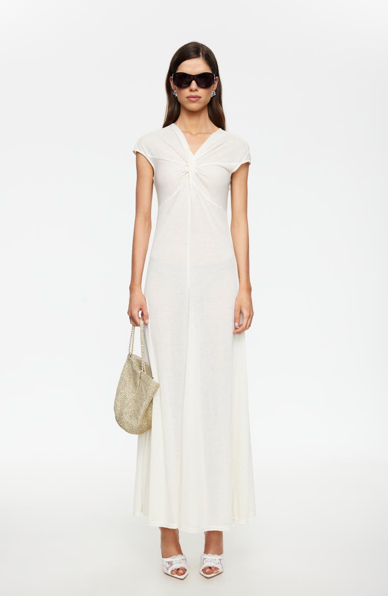 LIONESS Adriana Twist Front Maxi Dress, Alternate, color, Vanilla