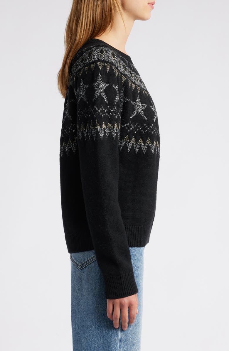 Rails Zoey Fair Isle Metallic Cotton & Wool Blend Sweater, Alternate, color, Metallic Fair Isle