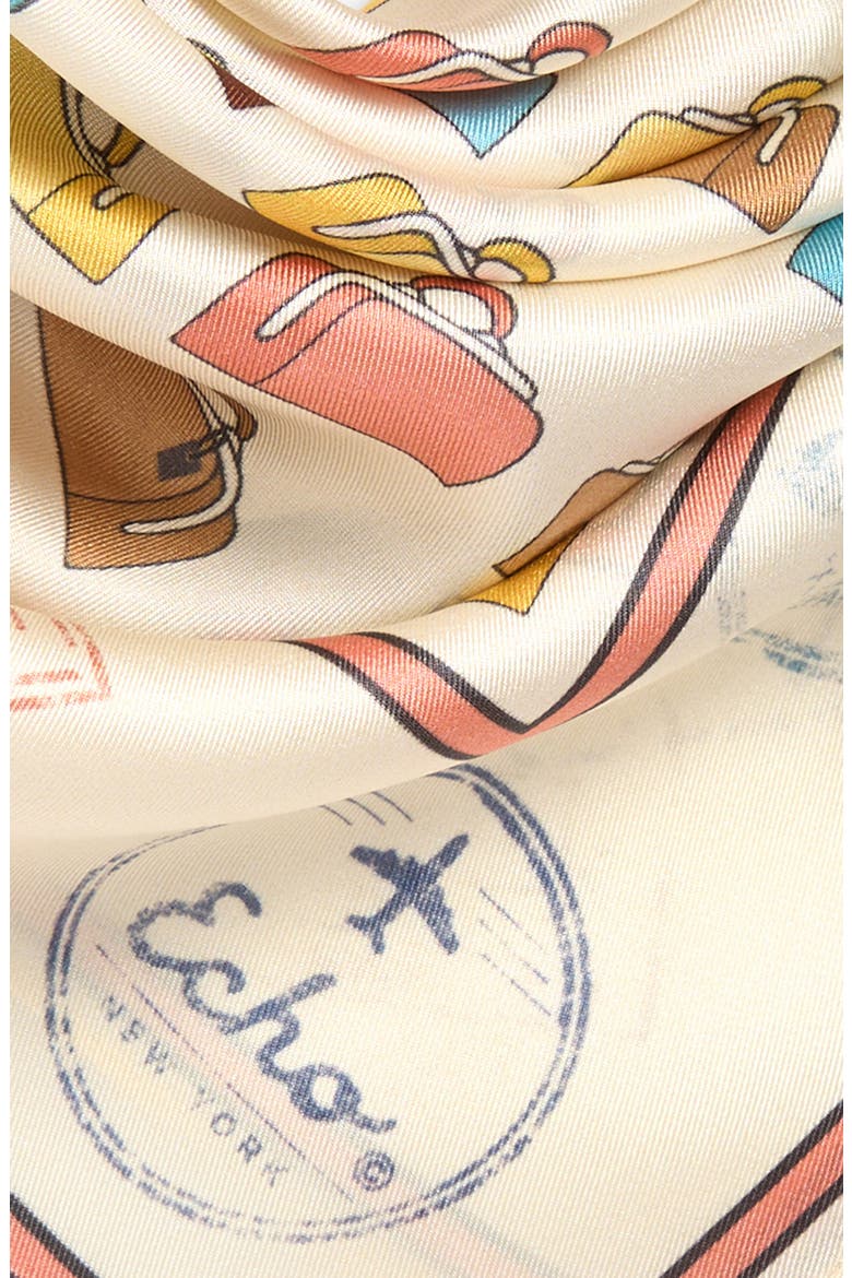 Luggage Silk Square Scarf, Alternate, color, PEBBLE