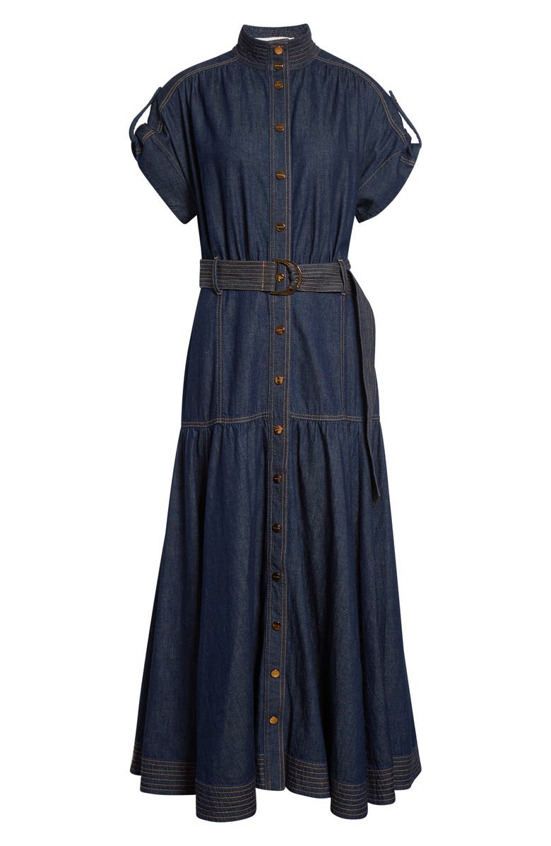 Zimmermann Kindred Spirit Belted Denim Midi Dress, Alternate, color, Harbour Blue