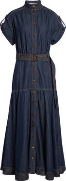 Zimmermann Kindred Spirit Belted Denim Midi Dress