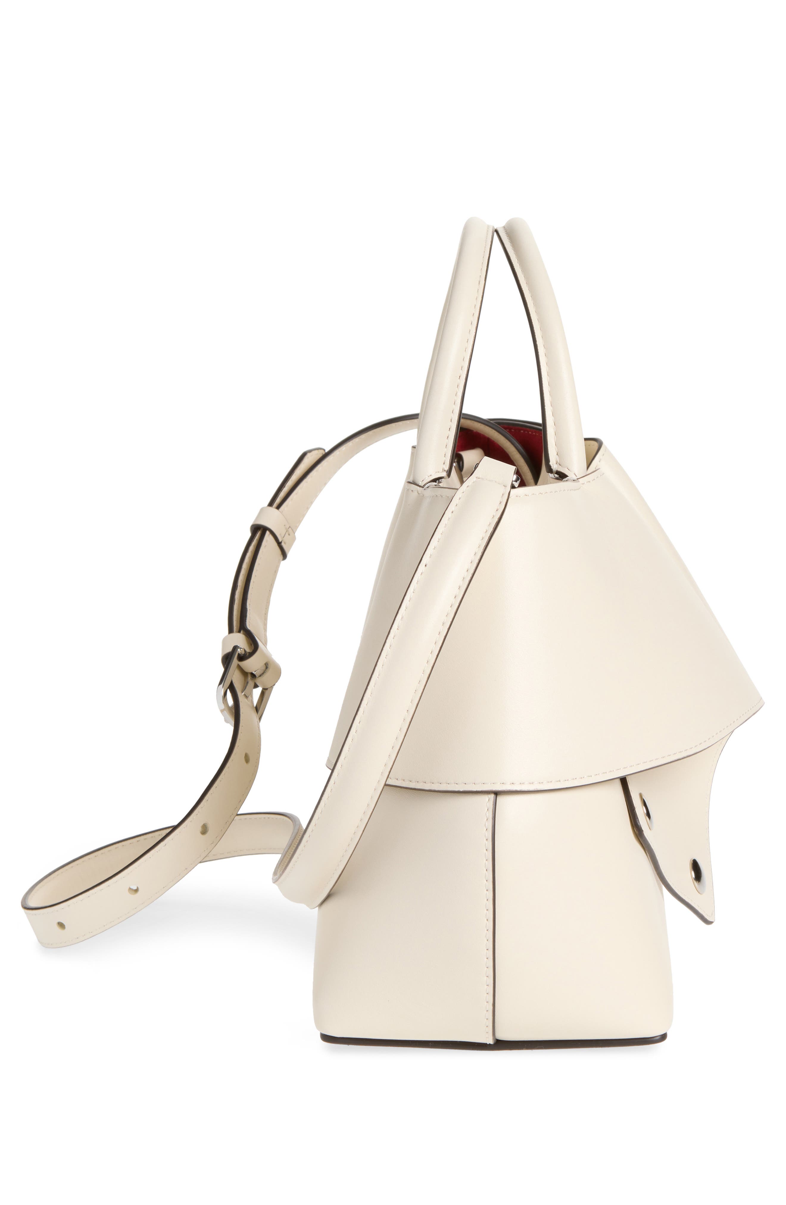 Small Mercer Leather Tote, Alternate, color, STONE/ RED