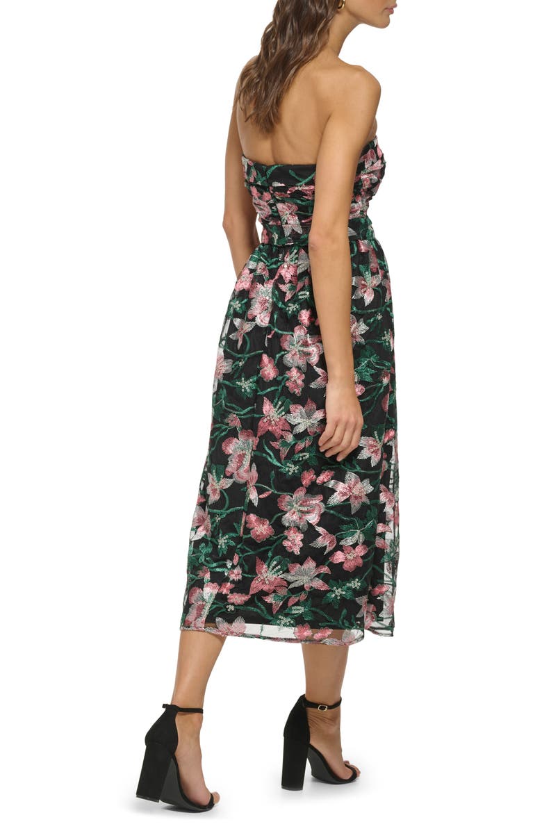 Kensie Floral Embroidered Fit & Flare Midi Dress, Alternate, color, 