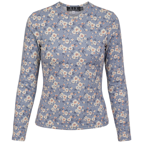 Printed Paisley V-Neck Long Sleeve Tee Top