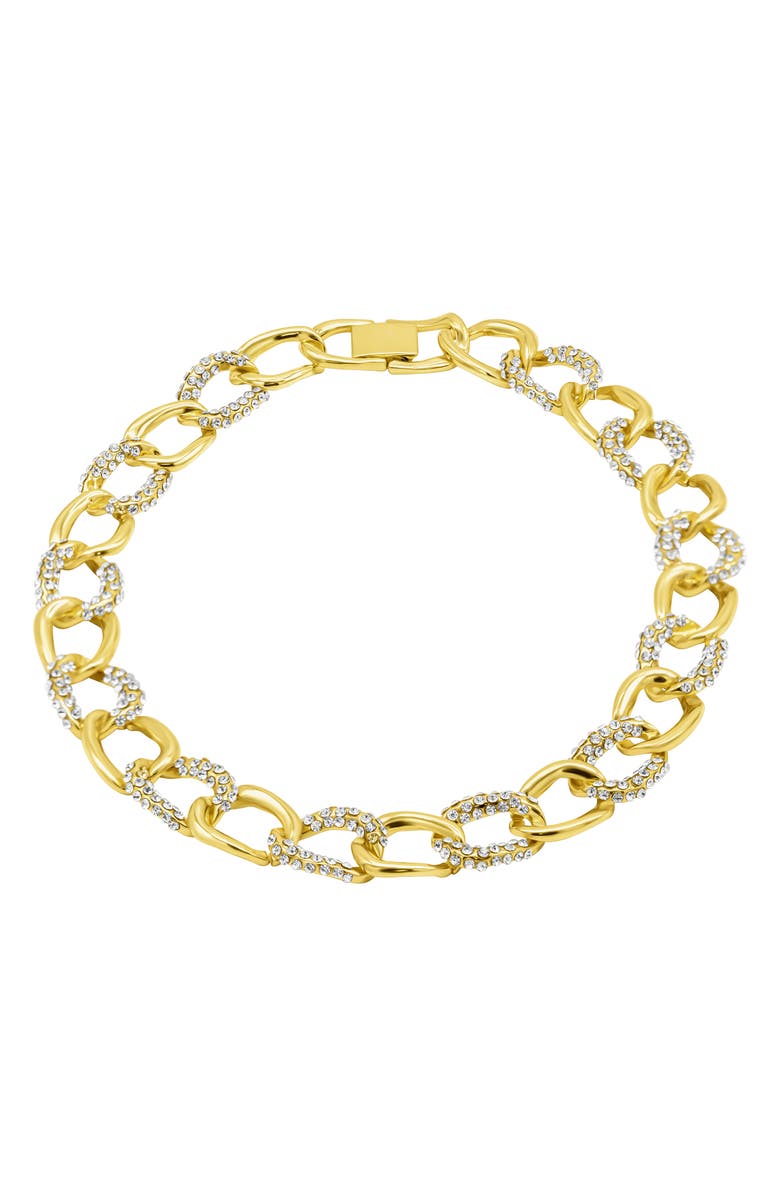 Adornia Pavé Crystal Chain Collar Necklace, Main, color, 