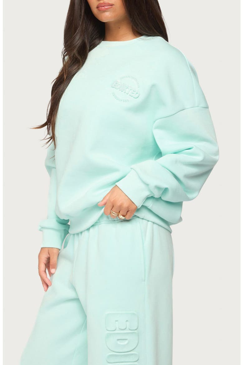 Alysa Oversized Sweatshirt, Alternate, color, AQUA