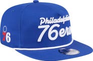 New Era Men's New Era Royal Philadelphia 76ers Team Text Golfer Snapback Hat